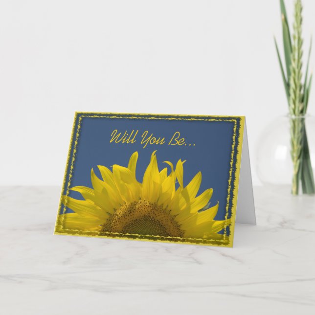 Sonnenblumenaufgang wird meine Bridgejacke sein Einladung (Vorderseite)