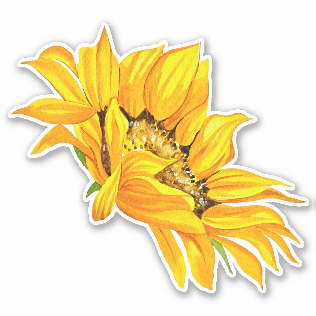 Sonnenblumenaufkleber Aufkleber (Vorderseite)