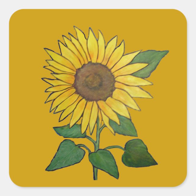 Sonnenblumenaufkleber Quadratischer Aufkleber (Vorderseite)