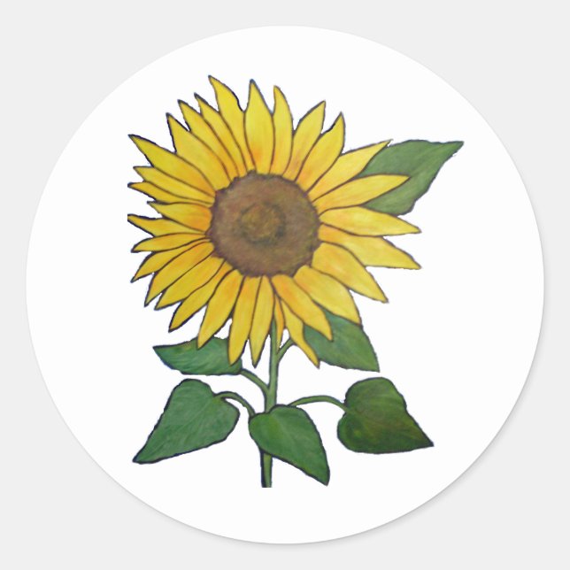 Sonnenblumenaufkleber Runder Aufkleber (Vorderseite)