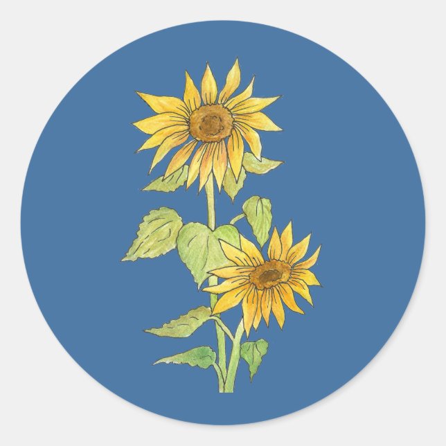 Sonnenblumenaufkleber Runder Aufkleber (Vorderseite)