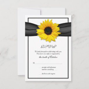 Sonnenblumenband Hochzeitsantwortkarte RSVP Karte