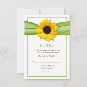 Sonnenblumenband Hochzeitsantwortkarte RSVP Karte