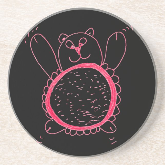 Sonnenblumenbär Sandstone Untersetzer (Vorne)