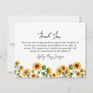 Sonnenblumenbeerdigung Vielen Dank Note Card Berea Dankeskarte