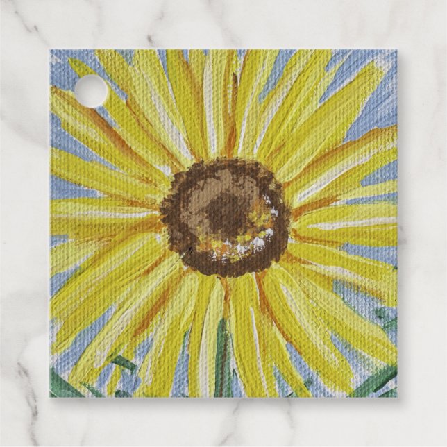 Sonnenblumenbegüterungstags Geschenkanhänger (Vorderseite)