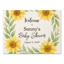 Sonnenblumenbeutel Babydusche Begrüßungszeichen