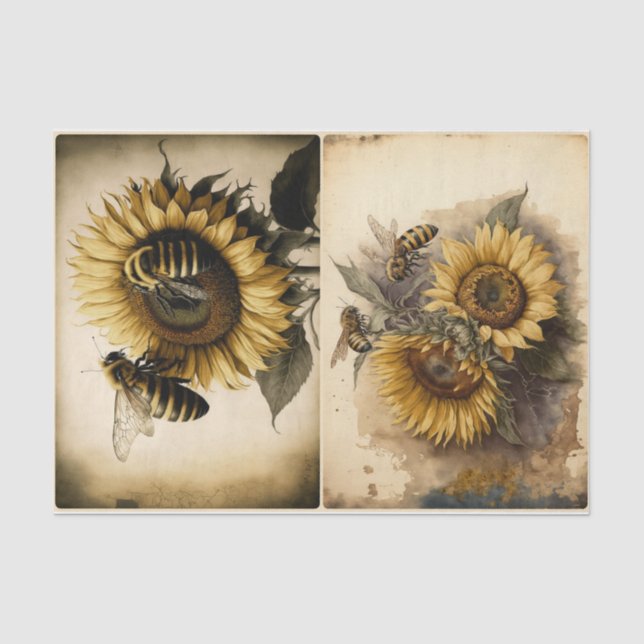 Sonnenblumenbienen Seidenpapier (Vorderseite)