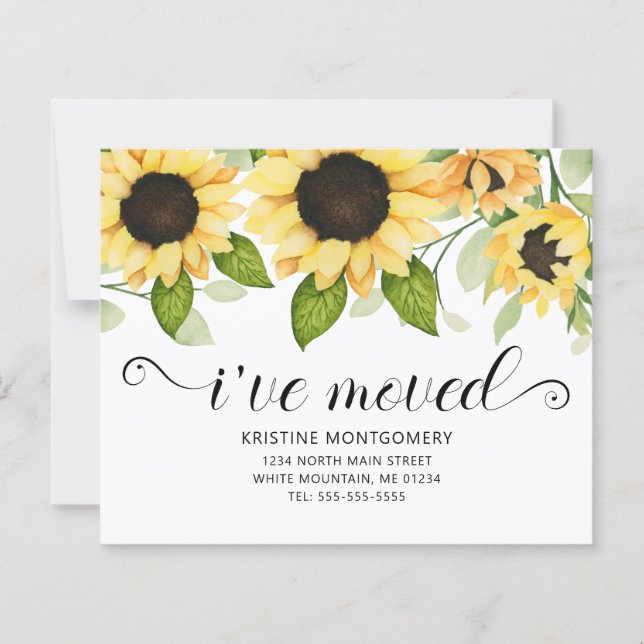 Sonnenblumenblasenflorenkarte Moving Card (Vorderseite)