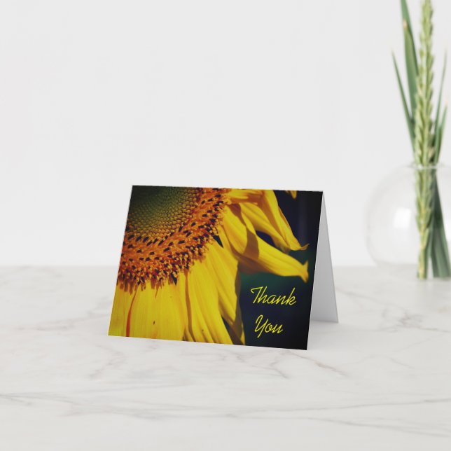 Sonnenblumenblättern individuell einstellbar Danke (Vorderseite)