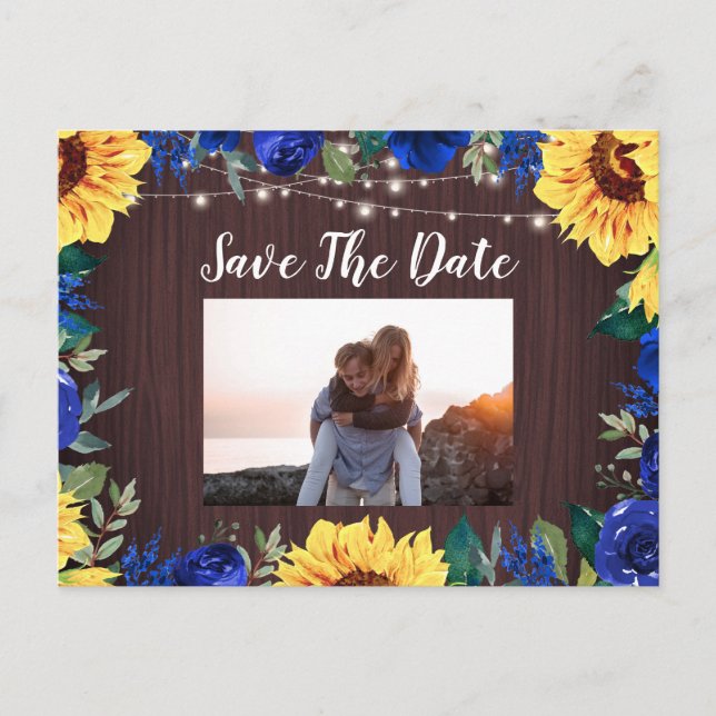 Sonnenblumenblume Foto Save the Date Ankündigungspostkarte (Vorderseite)