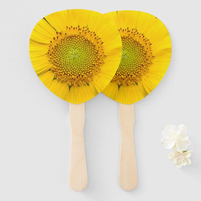 Sonnenblumenblume Fotografie Handfächer (Vorne und Hinten)