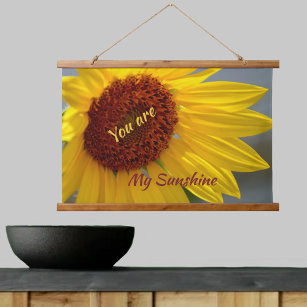 Sonnenblumenblume mein Sonnenschein fotografisch Wandteppich Mit Holzrahmen