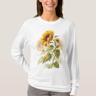 Sonnenblumenblüten-Langarm-T-Shirt T-Shirt