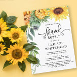 Sonnenblumenbrunch und Bubbly Brautparty Einladung<br><div class="desc">Feiern Sie die zukünftige Braut mit dieser von Sonnenblumen inspiriert Brautdusche. Das Bridal ist in einem handgeschriebenen Schriftart und einem besonderen Herz neben der Dusche geschrieben.</div>