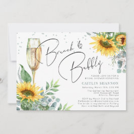 Sonnenblumenbrunch und Bubbly Brautparty Einladung