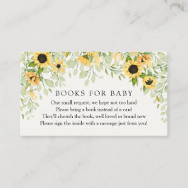 Sonnenblumenbücher für Babyaufkleber Begleitkarte