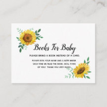 Sonnenblumenbücher für die Babyverpackungskarte