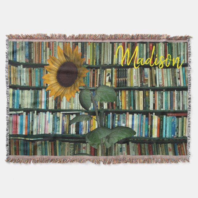 Sonnenblumenbücher werfen Blanket Decke (Vorderseite)