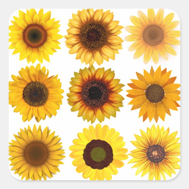 SonnenblumenCollage KUSTOMIZABLE Stickers (Vorderseite)