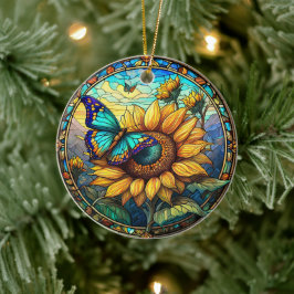 Sonnenblumendekor Keramik Gestaltete verglaste Opt Keramik Ornament