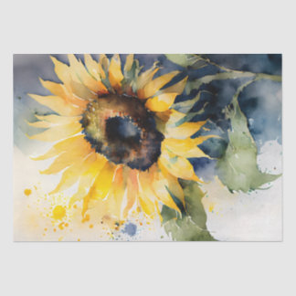 Sonnenblumendekoupage Wasserfarbe Seidenpapier