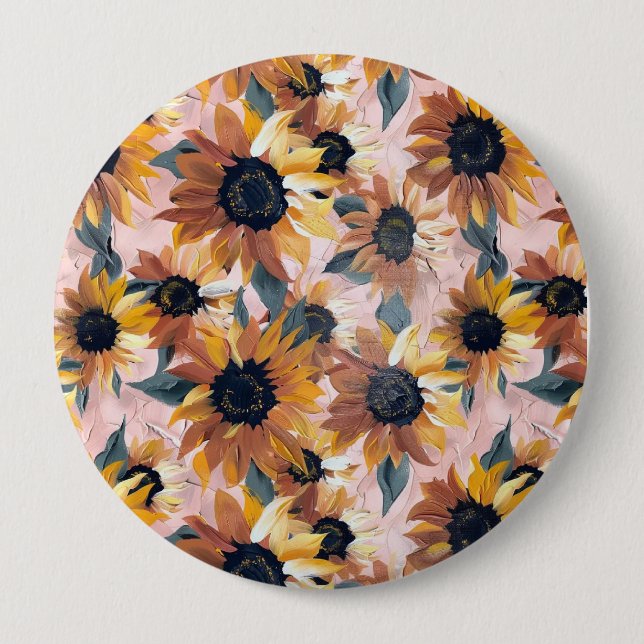 Sonnenblumendesign Button (Vorderseite)