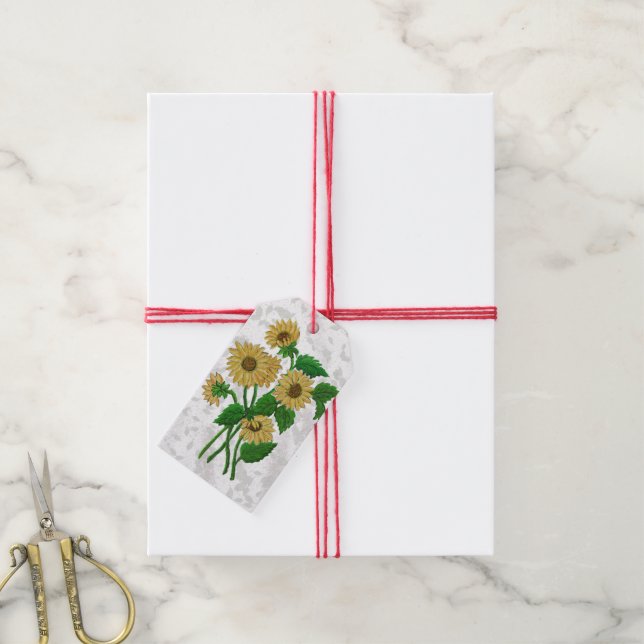 Sonnenblumendesign Geschenkanhänger (Mit Garn)