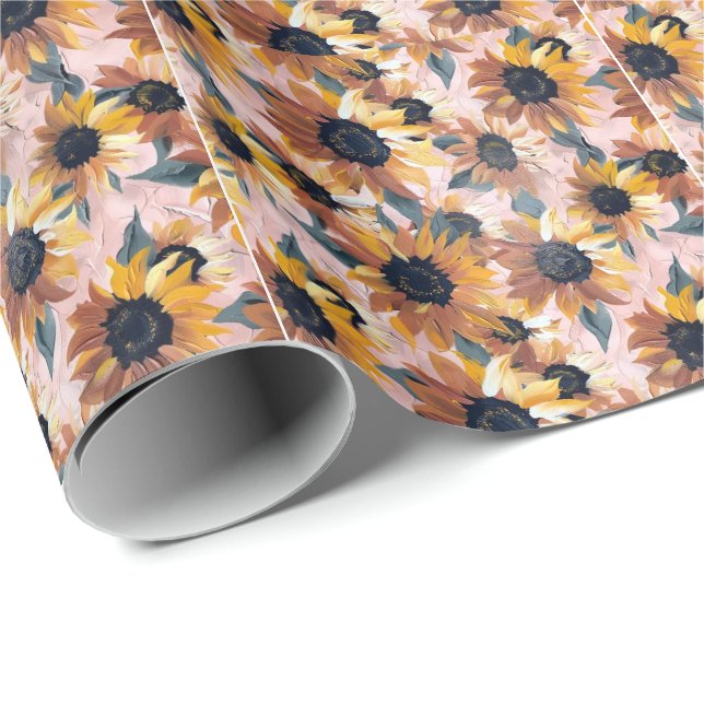 Sonnenblumendesign Geschenkpapier (Rolleneckpunkt)