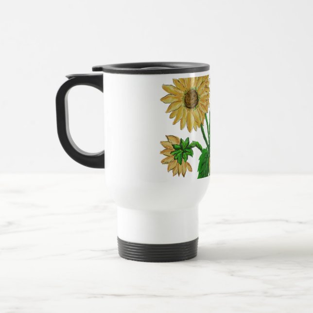 Sonnenblumendesign Reisebecher (Links)
