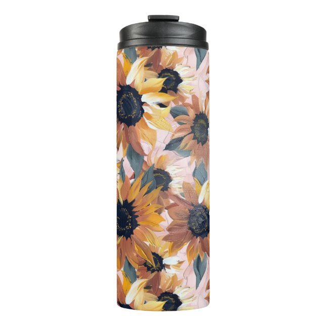 Sonnenblumendesign Thermosbecher (Vorderseite)