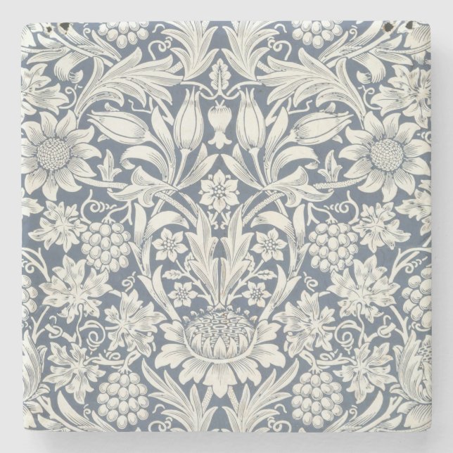 Sonnenblumendesign (von William Morris) Stone Unte Steinuntersetzer (Vorderseite)