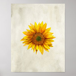 Sonnenblumendruck. Rustikale Wandkunst. Landschaft Poster