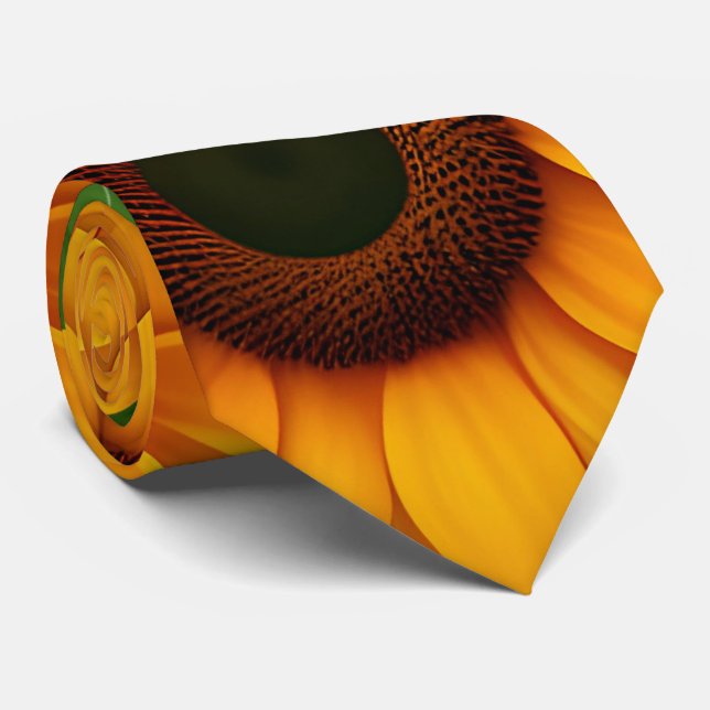 Sonnenblumenfarm 3D farbiges Muster Krawatte (Gerollt)