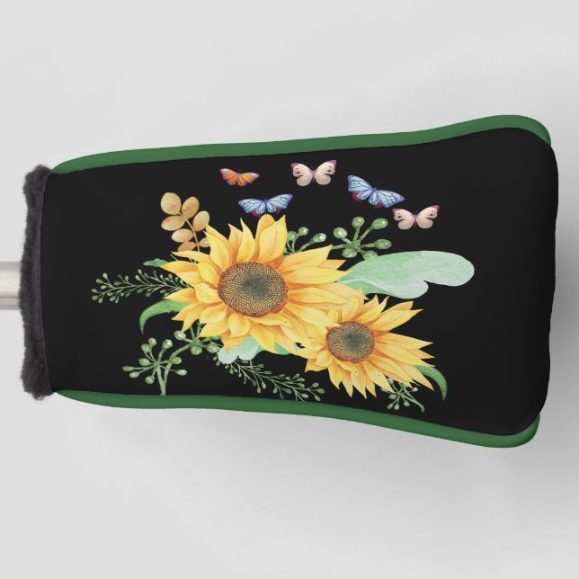 Sonnenblumenfeder-Golf-Kopfbedeckung Golf Headcover (Vorderseite)