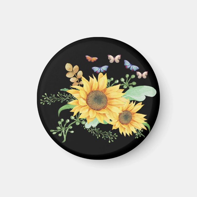 Sonnenblumenfeder Magnet (Vorne)