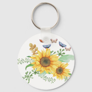 Sonnenblumenfeder Schlüsselanhänger