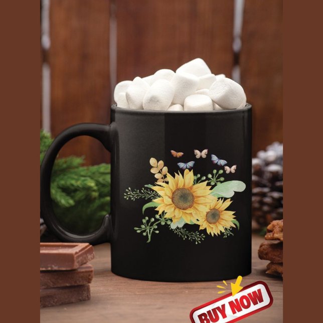 Sonnenblumenfeder Tasse (Von Creator hochgeladen)