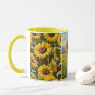 Sonnenblumenfeld 3 Klimt Art Nouveau Tasse