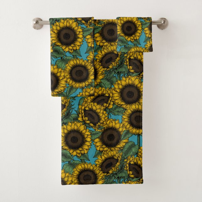 Sonnenblumenfeld Badhandtuch Set (Insitu)