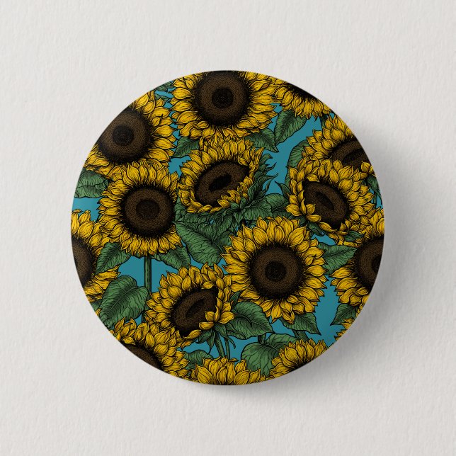 Sonnenblumenfeld Button (Vorderseite)