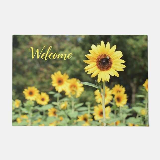 Sonnenblumenfeld Doormat Fußmatte (Vorderseite)