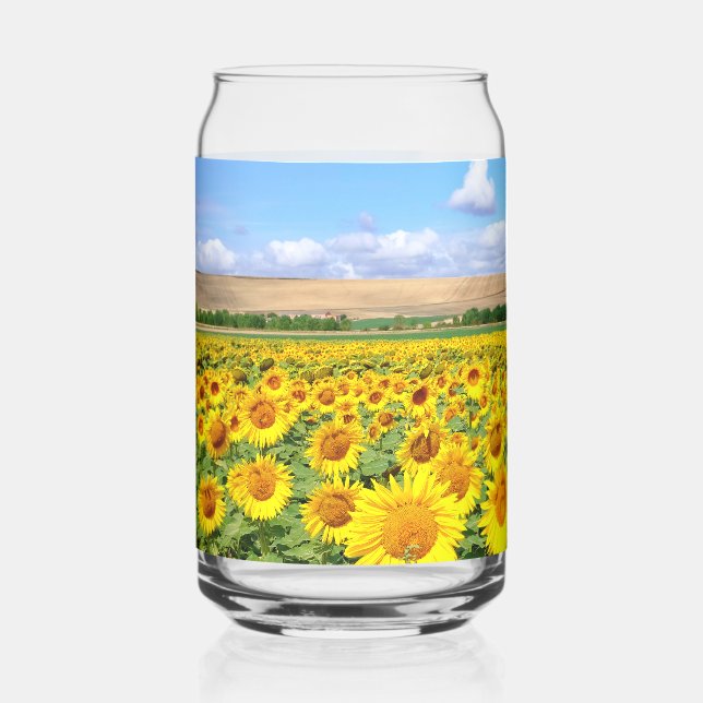 Sonnenblumenfeld Dosenglas (Vorderseite)