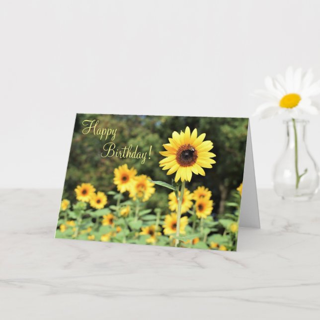 Sonnenblumenfeld Geburtstagskarte Karte (Kleine Pflanze)