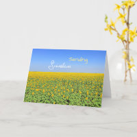 Sonnenblumenfeld Grußkarte 'Sonnenschein senden'