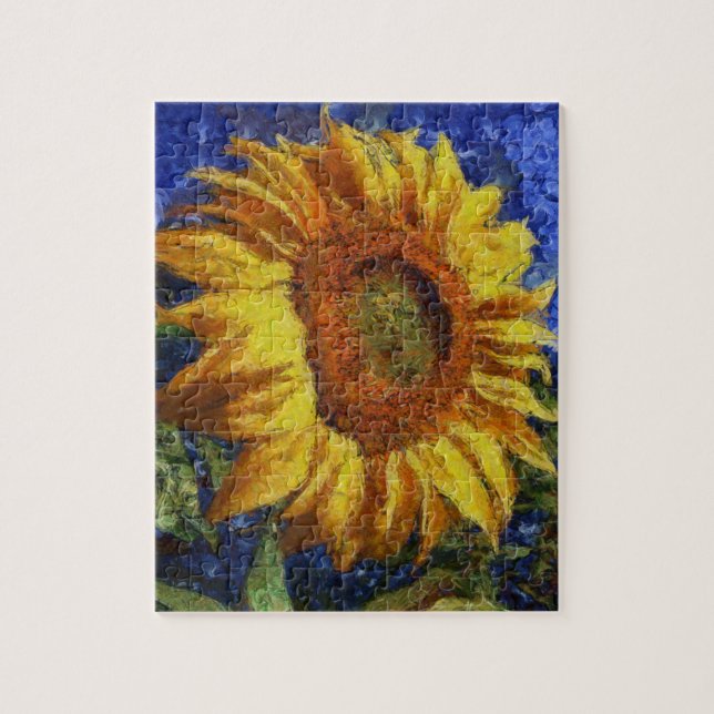 Sonnenblumenfeld im farbenfrohen künstlerischen St (Vertikal)