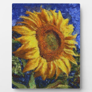 Sonnenblumenfeld im farbenfrohen künstlerischen St Fotoplatte