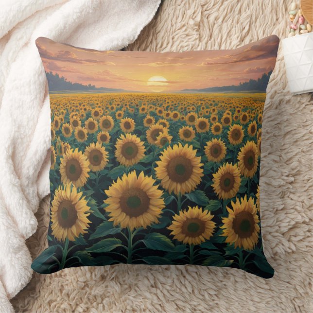 Sonnenblumenfeld Kissen (Decke)