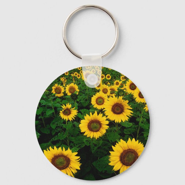 Sonnenblumenfeld Schlüsselanhänger (Vorderseite)