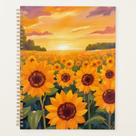 Sonnenblumenfeld Sonnenuntergang Landschaftsmalere Planer